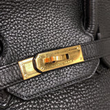 エルメス HERMES バーキン35 □G刻印　（2003年製） ブラック　ゴールド金具 フィヨルド メンズ ハンドバッグ