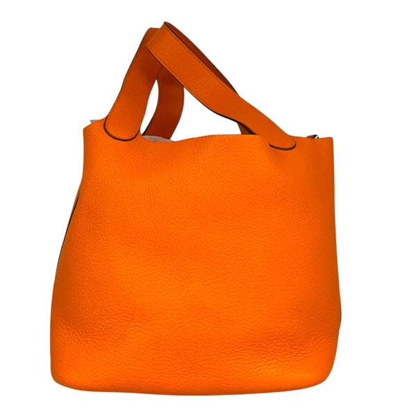 エルメス HERMES ピコタンMM □L刻 オレンジ トリヨンクレマンス レディース ハンドバッグ