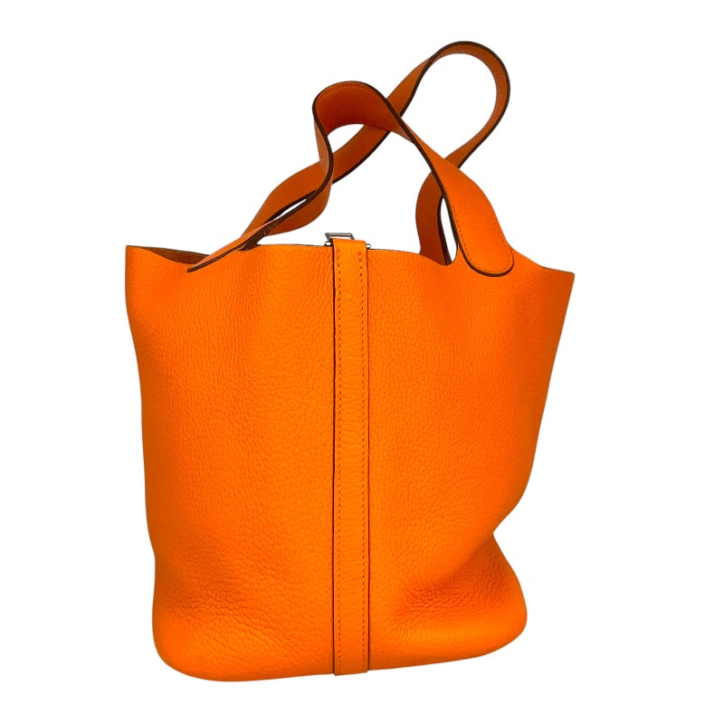エルメス HERMES ピコタンMM □L刻 オレンジ トリヨンクレマンス レディース ハンドバッグ