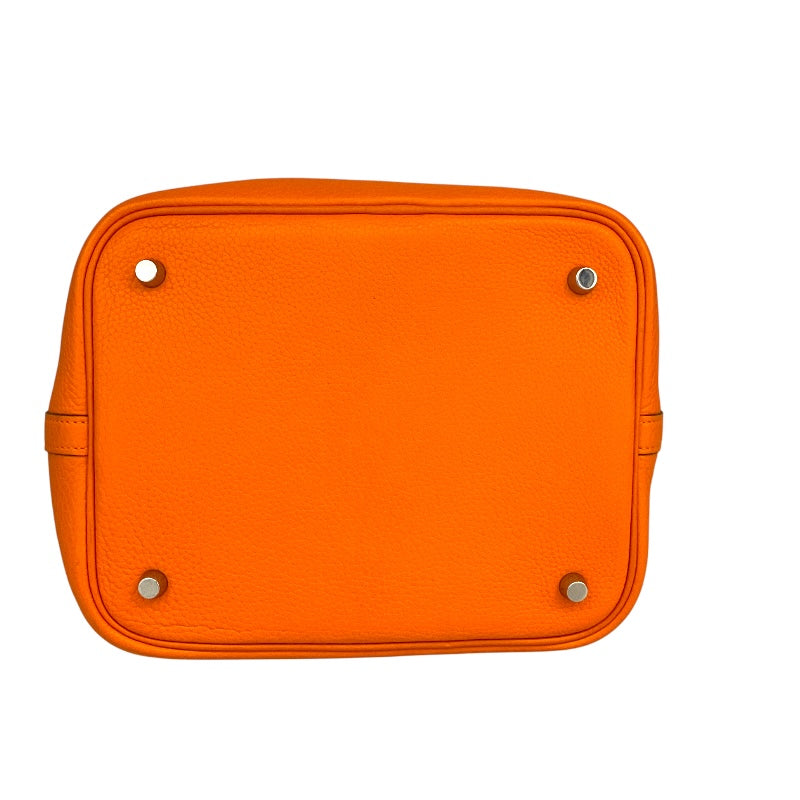 エルメス HERMES ピコタンMM □L刻 オレンジ トリヨンクレマンス レディース ハンドバッグ