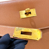 エルメス HERMES ケリー40 内縫い 〇Z刻 ゴールド/ゴールド金具 クシュベル レディース ハンドバッグ