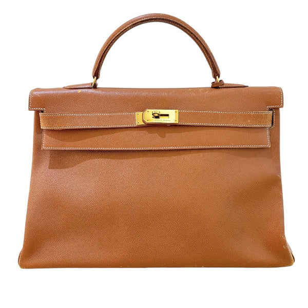 エルメス HERMES ケリー40 内縫い 〇Z刻 ゴールド/ゴールド金具 クシュベル レディース ハンドバッグ