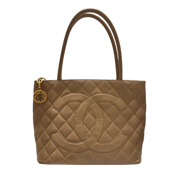 シャネル CHANEL 復刻トート A01804 ベージュ キャビアスキン レディース ハンドバッグ