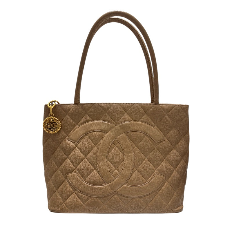 シャネル CHANEL 復刻トート A01804 ベージュ キャビアスキン レディース ハンドバッグ