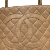 シャネル CHANEL 復刻トート A01804 ベージュ キャビアスキン レディース ハンドバッグ