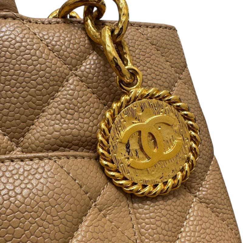 シャネル CHANEL 復刻トート A01804 ベージュ キャビアスキン レディース ハンドバッグ