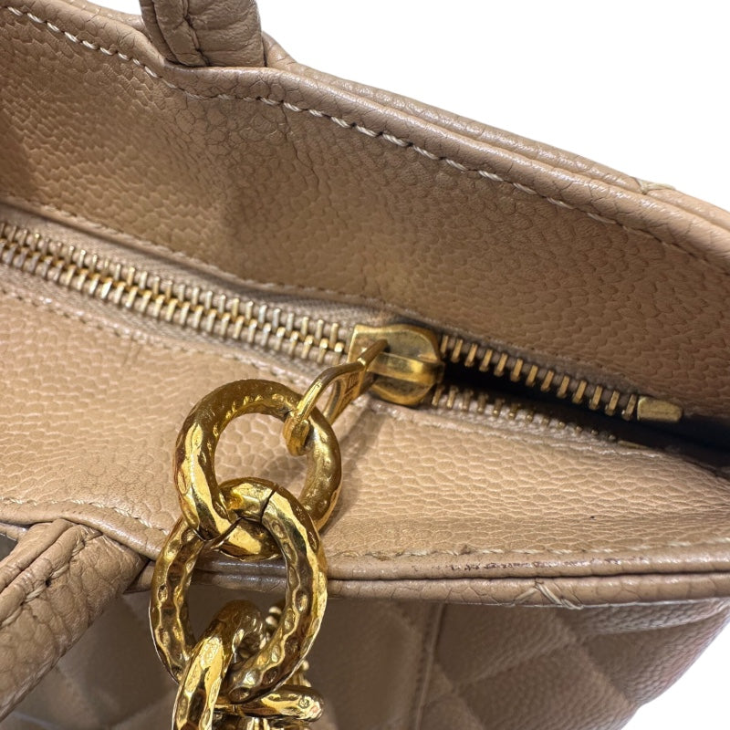 シャネル CHANEL 復刻トート A01804 ベージュ キャビアスキン レディース ハンドバッグ