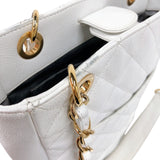 シャネル CHANEL PSTチェーントートバッグ ホワイト　ゴールド金具 キャビアスキン レディース ハンドバッグ