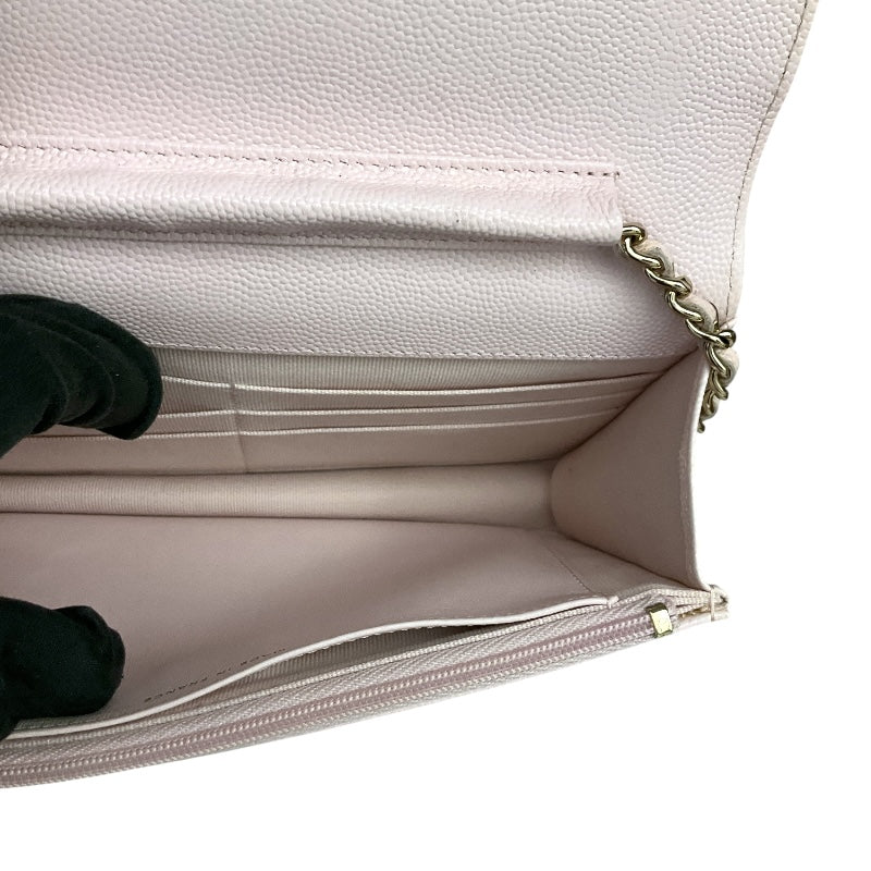 シャネル CHANEL マトラッセ　チェーンウォレット AP0250 ピンク キャビアスキン レディース ショルダーバッグ