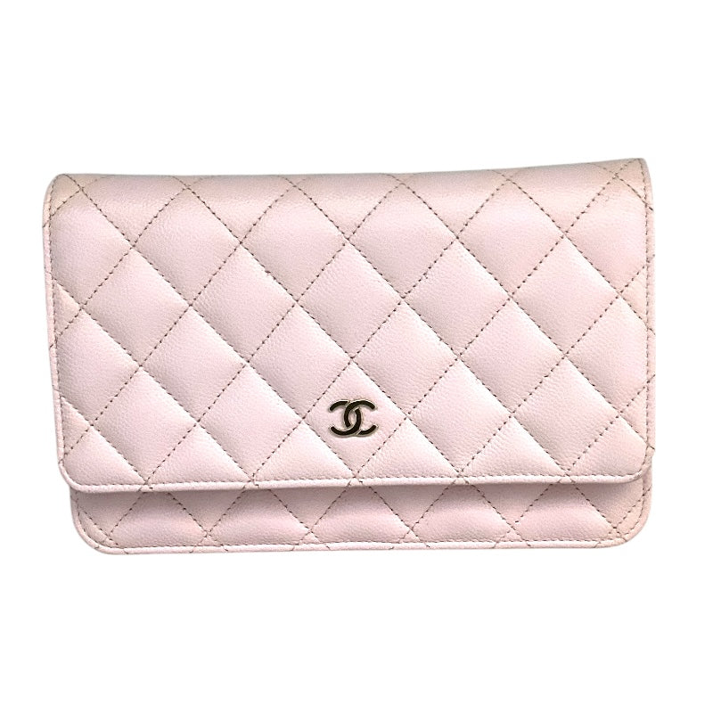 シャネル CHANEL マトラッセ　チェーンウォレット AP0250 ピンク キャビアスキン レディース ショルダーバッグ