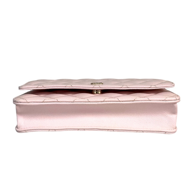 シャネル CHANEL マトラッセ　チェーンウォレット AP0250 ピンク キャビアスキン レディース ショルダーバッグ