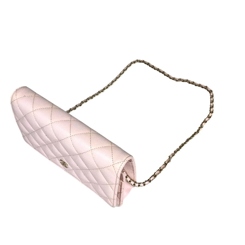 シャネル CHANEL マトラッセ　チェーンウォレット AP0250 ピンク キャビアスキン レディース ショルダーバッグ