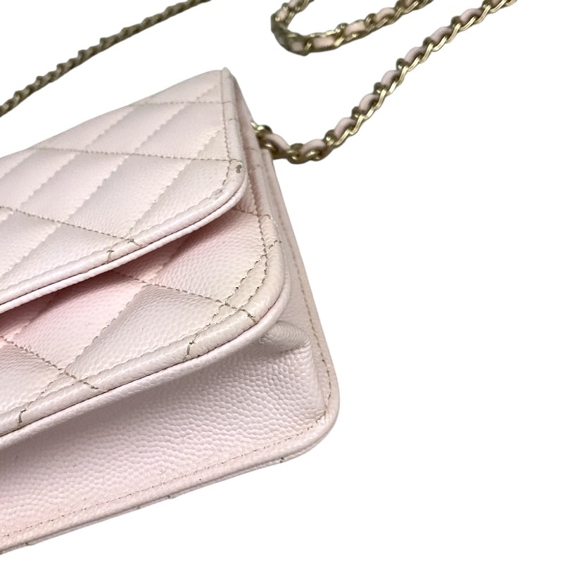 シャネル CHANEL マトラッセ　チェーンウォレット AP0250 ピンク キャビアスキン レディース ショルダーバッグ