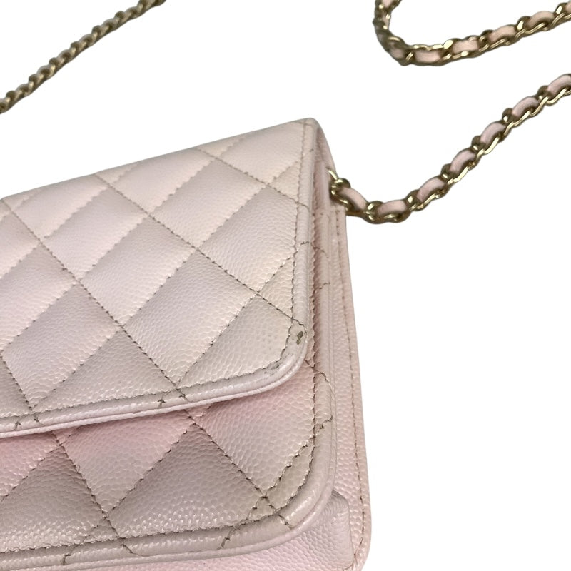 シャネル CHANEL マトラッセ　チェーンウォレット AP0250 ピンク キャビアスキン レディース ショルダーバッグ