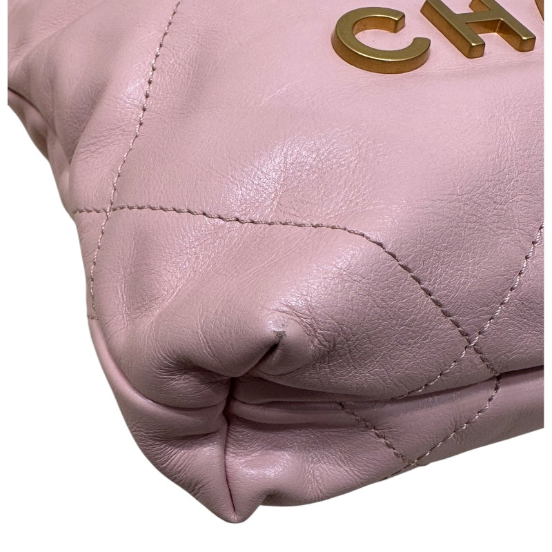 シャネル CHANEL CHANEL22　ミニバッグ ピンク シャイニーカーフスキン レディース ショルダーバッグ