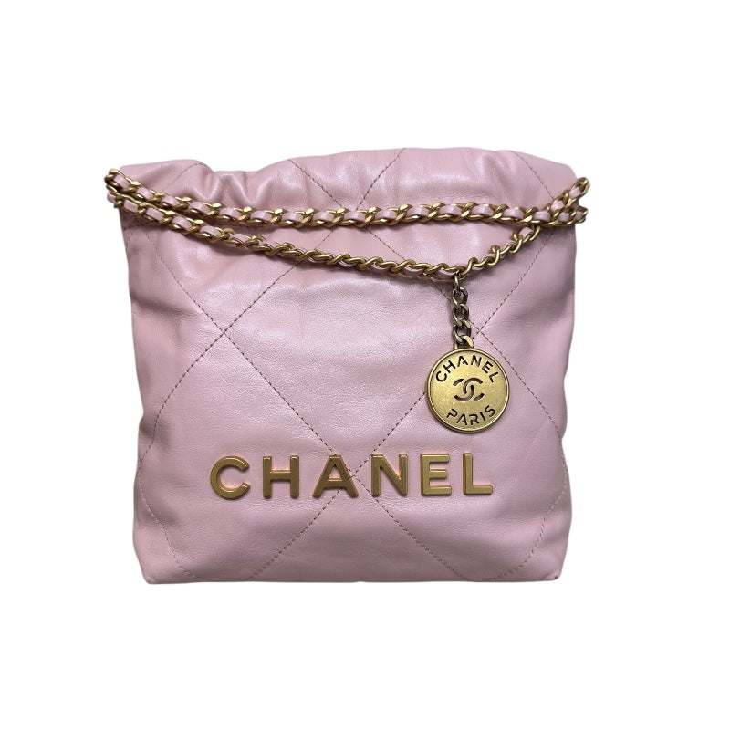 シャネル CHANEL CHANEL22　ミニバッグ ピンク シャイニーカーフスキン レディース ショルダーバッグ