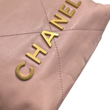 シャネル CHANEL CHANEL22　ミニバッグ ピンク シャイニーカーフスキン レディース ショルダーバッグ
