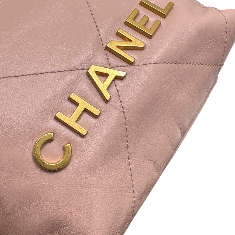 シャネル CHANEL CHANEL22　ミニバッグ ピンク シャイニーカーフスキン レディース ショルダーバッグ
