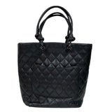 シャネル CHANEL カンボントートMM A25167 ブラック ラムスキン ラム レディース トートバッグ