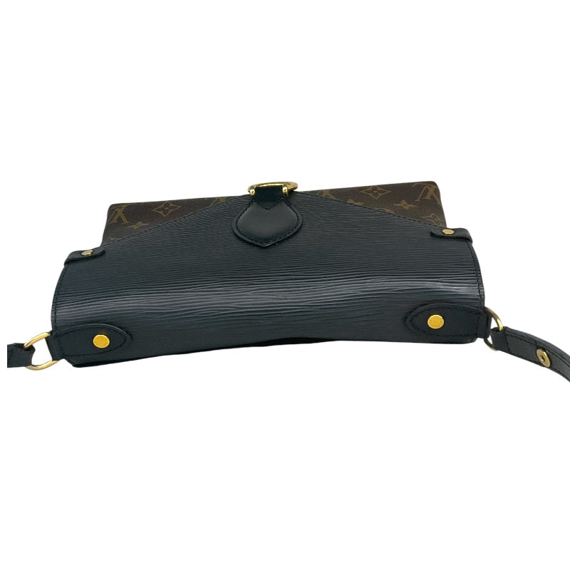 ルイ・ヴィトン LOUIS VUITTON サンミッチェル M44030 ブラック×ブラウン モノグラムキャンバス レディース ショルダーバッグ