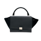 セリーヌ CELINE トラペーズ ブラックSV金具 カーフ レディース ショルダーバッグ