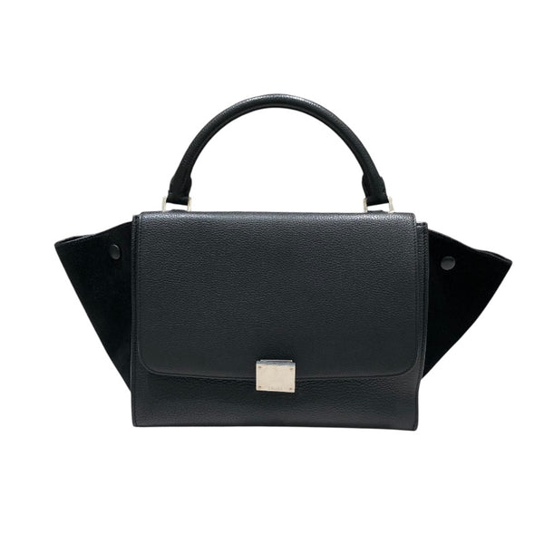 セリーヌ CELINE トラペーズ ブラックSV金具 カーフ レディース ショルダーバッグ