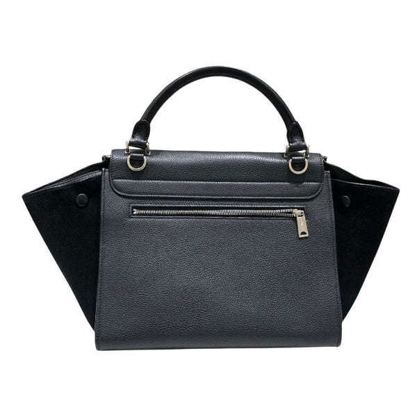セリーヌ CELINE トラペーズ ブラックSV金具 カーフ レディース ショルダーバッグ