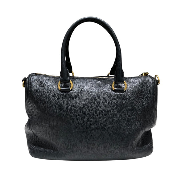 プラダ PRADA ２WAYバッグ ブラック x ゴールド金具 ヴィッテロダイノレザー ユニセックス ショルダーバッグ