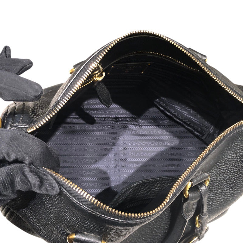 プラダ PRADA ２WAYバッグ ブラック x ゴールド金具 ヴィッテロダイノレザー ユニセックス ショルダーバッグ