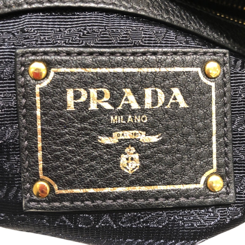 プラダ PRADA ２WAYバッグ ブラック x ゴールド金具 ヴィッテロダイノレザー ユニセックス ショルダーバッグ
