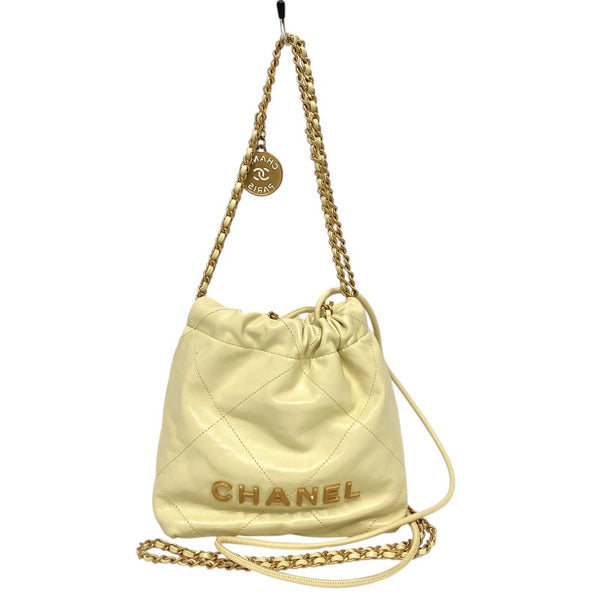 シャネル CHANEL CHANEL22 ミニバッグ AS3980 ライム ゴールド金具 シャイニーカーフ レディース ハンドバッグ ショルダーバッグ