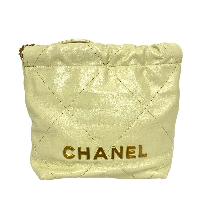 シャネル CHANEL CHANEL22 ミニバッグ AS3980 ライム ゴールド金具 シャイニーカーフ レディース ハンドバッグ ショルダーバッグ