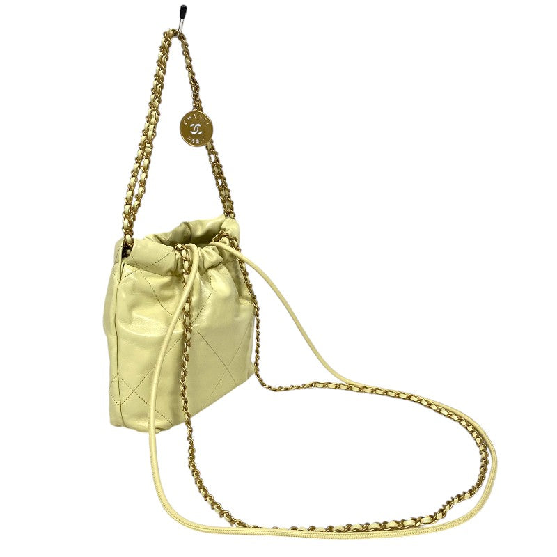 シャネル CHANEL CHANEL22 ミニバッグ AS3980 ライム ゴールド金具 シャイニーカーフ レディース ハンドバッグ ショルダーバッグ