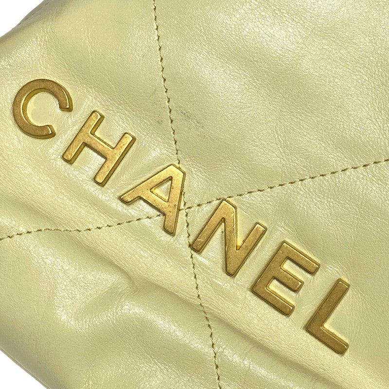 シャネル CHANEL CHANEL22 ミニバッグ AS3980 ライム ゴールド金具 シャイニーカーフ レディース ハンドバッグ ショルダーバッグ