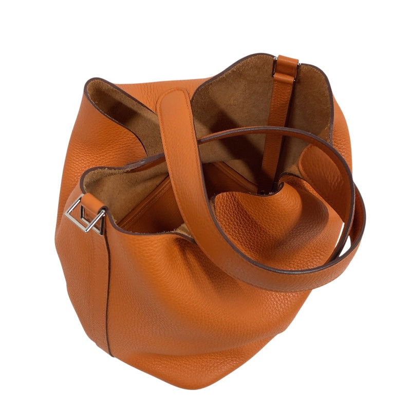 エルメス HERMES ピコタンロックMM B刻印 (2023年製) オレンジミニアン　シルバー金具 トリヨンクレマンス レディース ハンドバッグ