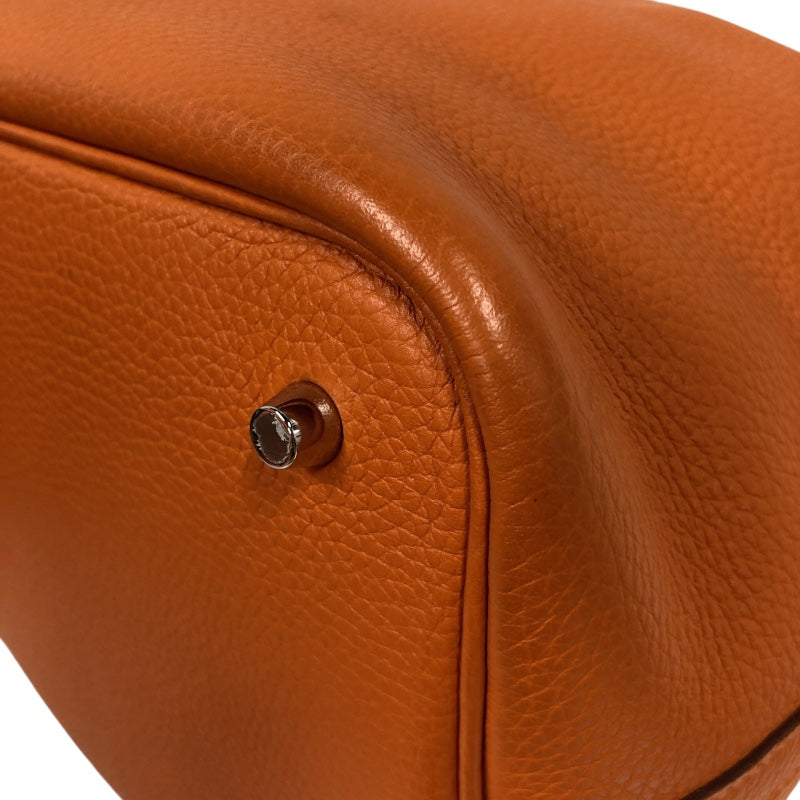 エルメス HERMES ピコタンロックMM B刻印 (2023年製) オレンジミニアン　シルバー金具 トリヨンクレマンス レディース ハンドバッグ