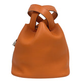 エルメス HERMES ピコタンロックMM B刻印 (2023年製) オレンジミニアン　シルバー金具 トリヨンクレマンス レディース ハンドバッグ