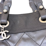 シャネル CHANEL パリビアリッツトートPM A34208 ブラック・シルバー金具 コーティングキャンバス レディース トートバッグ