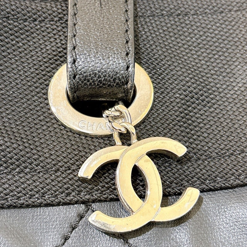 シャネル CHANEL パリビアリッツトートPM A34208 ブラック・シルバー金具 コーティングキャンバス レディース トートバッグ