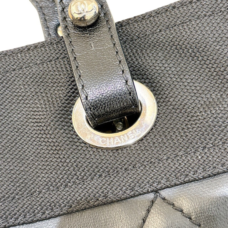 シャネル CHANEL パリビアリッツトートPM A34208 ブラック・シルバー金具 コーティングキャンバス レディース トートバッグ