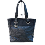 シャネル CHANEL パリビアリッツトートPM A34208 ブラック・シルバー金具 コーティングキャンバス レディース トートバッグ