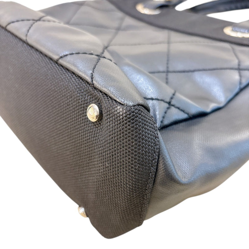 シャネル CHANEL パリビアリッツトートPM A34208 ブラック・シルバー金具 コーティングキャンバス レディース トートバッグ