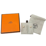 エルメス HERMES ミニポップアッシュピアス ホワイトｘピンクゴールド メタル ジュエリー