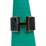 エルメス HERMES クリッククラックGM ブラック・ゴールド メタル・エナメル アクセサリー