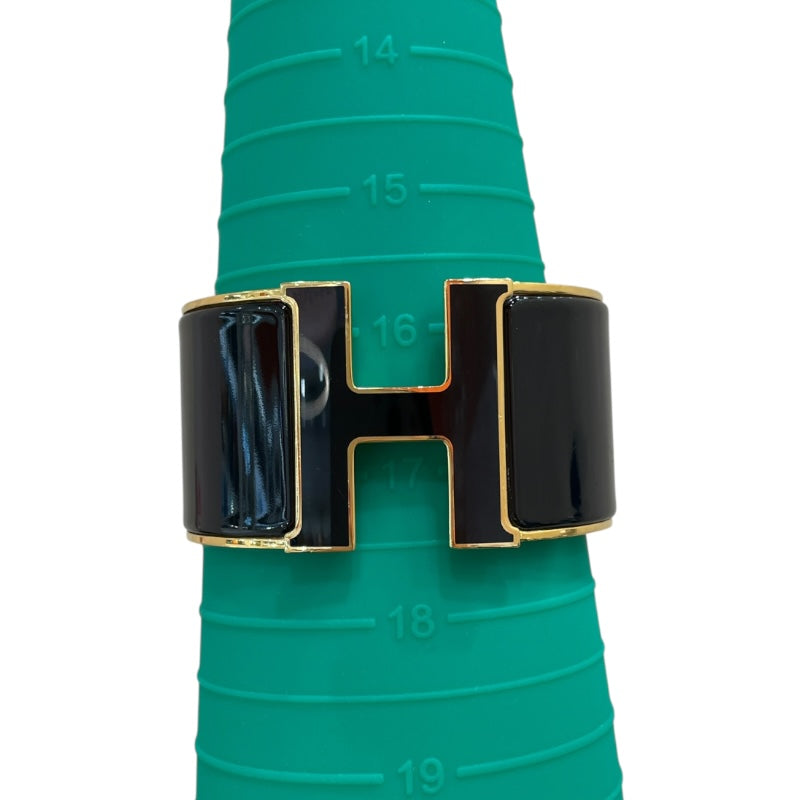エルメス HERMES クリッククラックGM ブラック・ゴールド メタル・エナメル アクセサリー