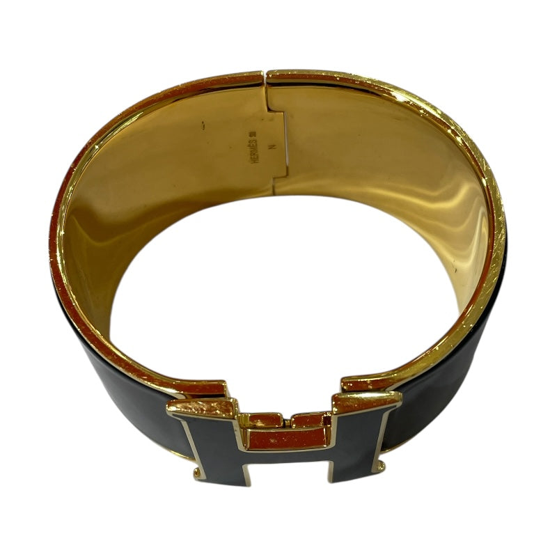 エルメス HERMES クリッククラックGM ブラック・ゴールド メタル・エナメル アクセサリー