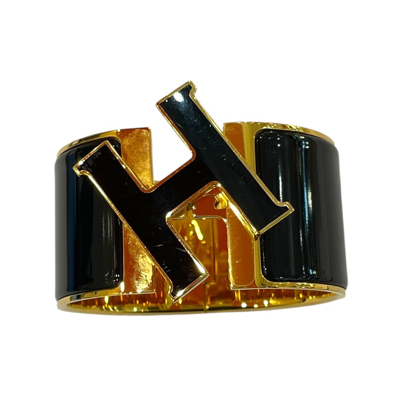 エルメス HERMES クリッククラックGM ブラック・ゴールド メタル・エナメル アクセサリー