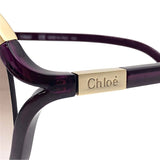 クロエ Chloe サングラス 61□15 135 パープル×GD プラスチック アクセサリー