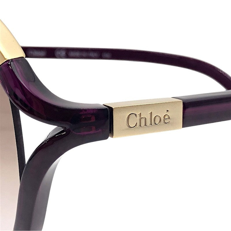 クロエ Chloe サングラス 61□15 135 パープル×GD プラスチック アクセサリー