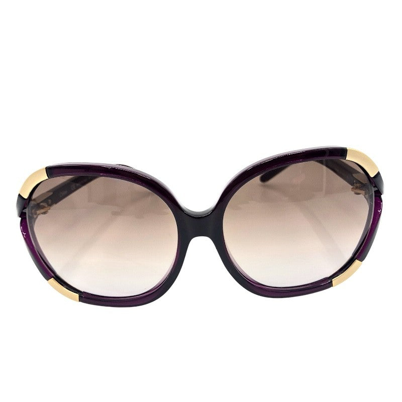 クロエ Chloe サングラス 61□15 135 パープル×GD プラスチック アクセサリー